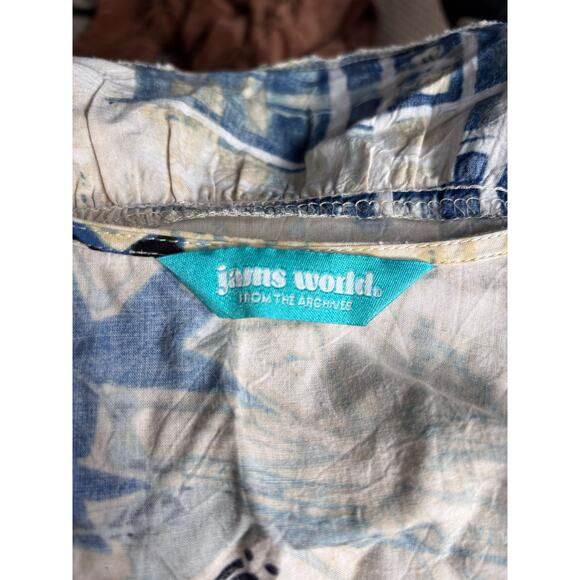 Jams World Hattie Dress Passport Blue Art Print Scoop Neck Tiered Hem Hawaiian - Picture 8 of 12